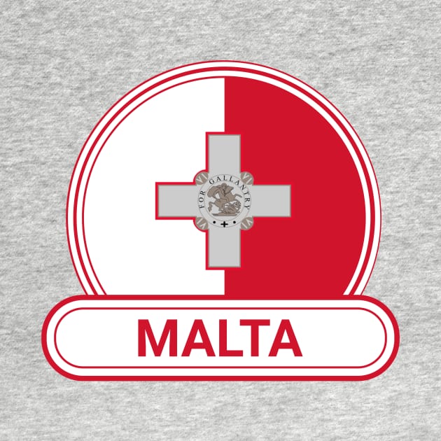 Malta Country Badge - Malta Flag by Yesteeyear